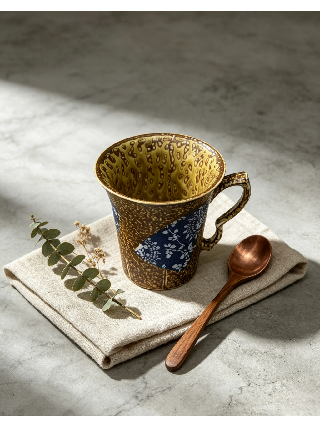 Golden Earth Raindrop Jingdezhen Cup & Saucer