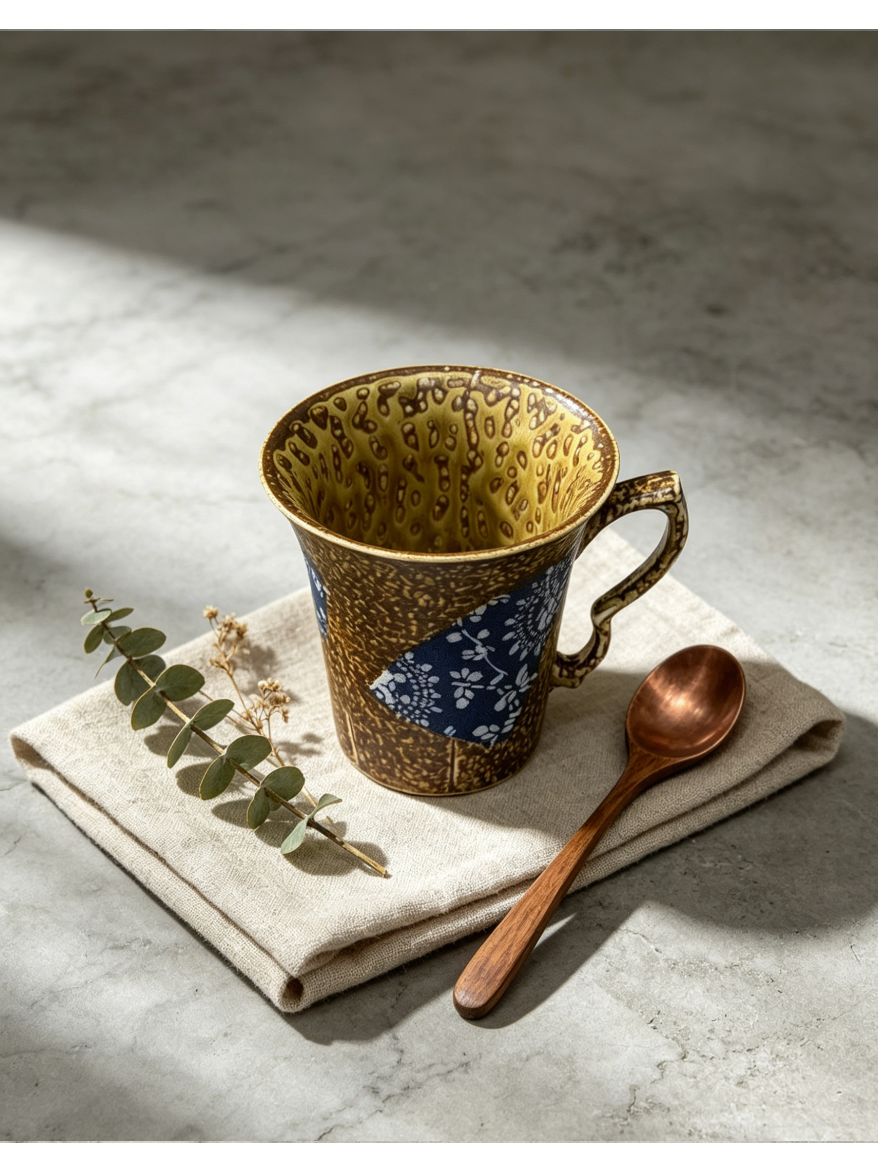 Golden Earth Raindrop Jingdezhen Cup & Saucer