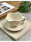 Cream Petal — Jingdezhen Hand-Thrown Ivory Glaze Floral-Rim Pour-Over Dripper Set